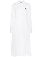 Prada Button-down Midi Cotton Shirt Dress - White