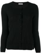 Moncler - Round Neck Cardigan - Women - Cotton - Xs, Black, Cotton