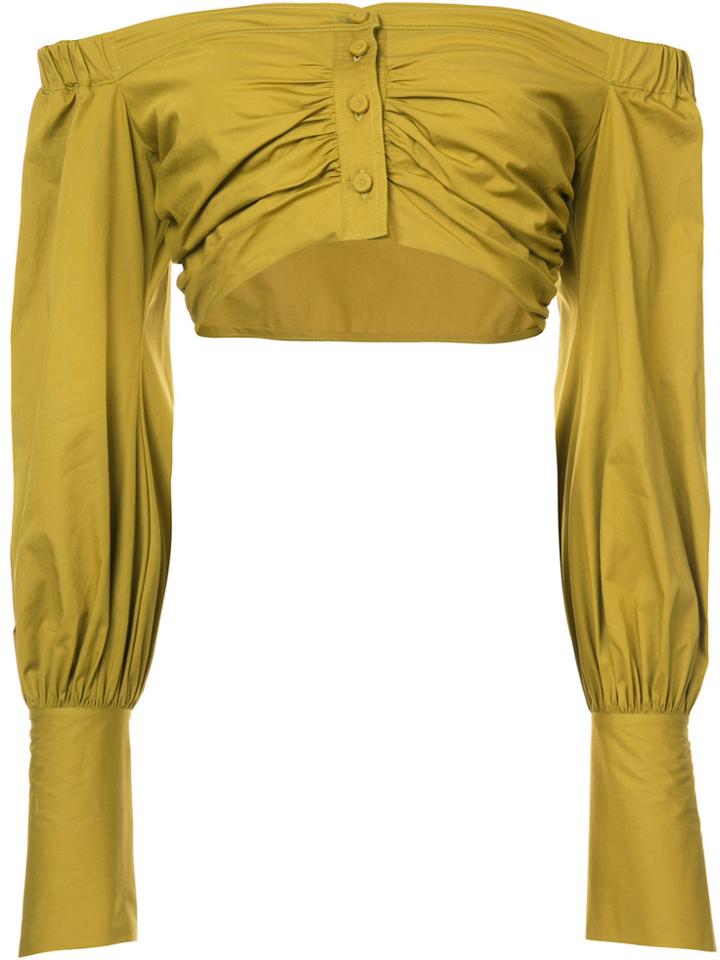 Silvia Tcherassi Off The Shoulder Cropped Top - Green