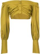Silvia Tcherassi Off The Shoulder Cropped Top - Green