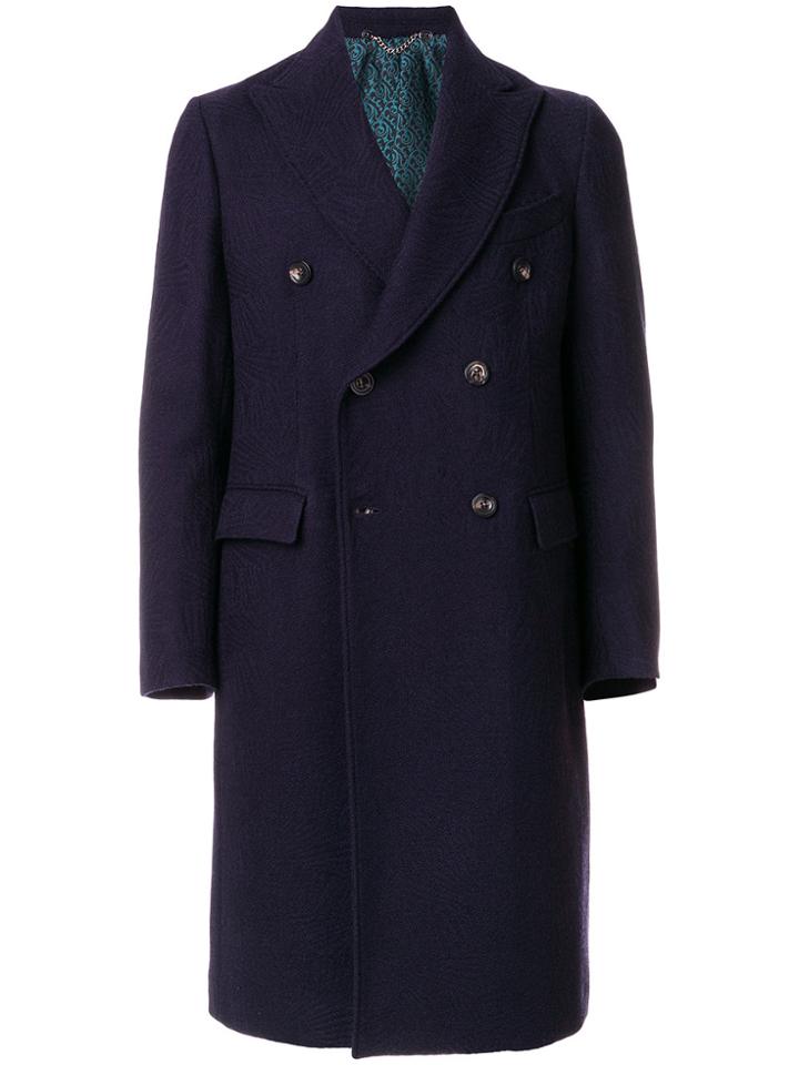Doppiaa Long Tailored Coat - Blue