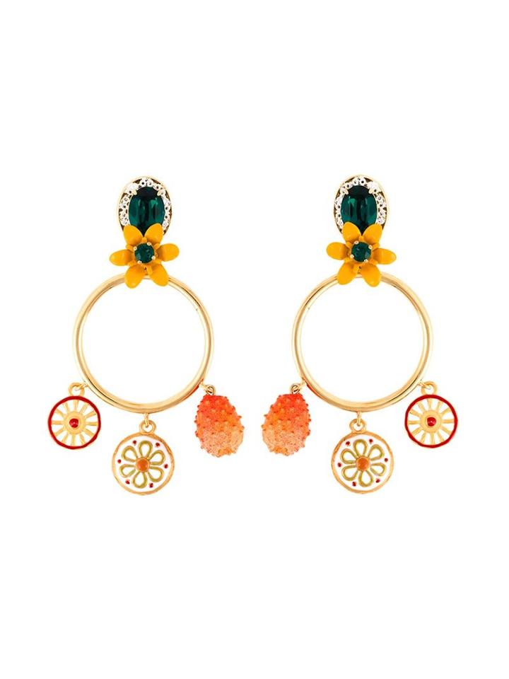 Dolce & Gabbana Charm Pendant Hoop Clip-on Earrings
