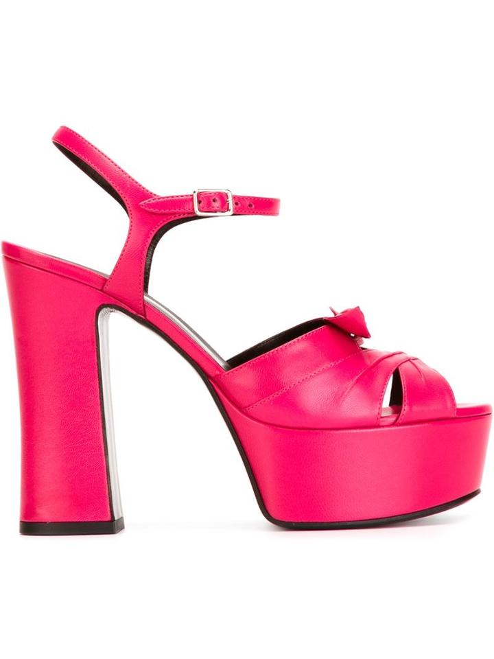 Saint Laurent Candy Sandals, Women's, Size: 41, Pink/purple, Leather/calf Leather
