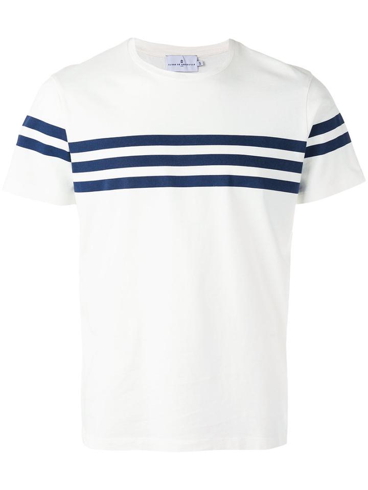 Cuisse De Grenouille Triple Stripe T-shirt, Men's, Size: Xl, White, Cotton