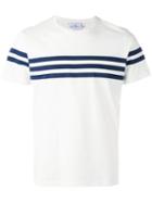 Cuisse De Grenouille Triple Stripe T-shirt, Men's, Size: Xl, White, Cotton