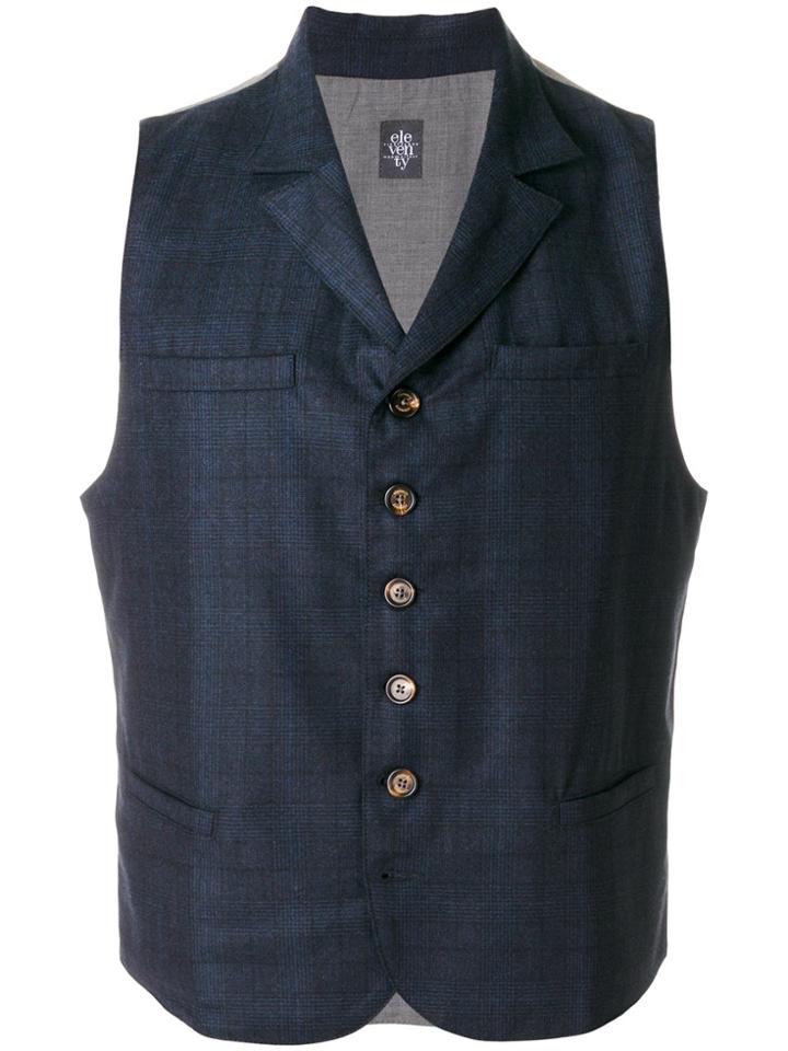Eleventy Tweed Waistcoat - Blue