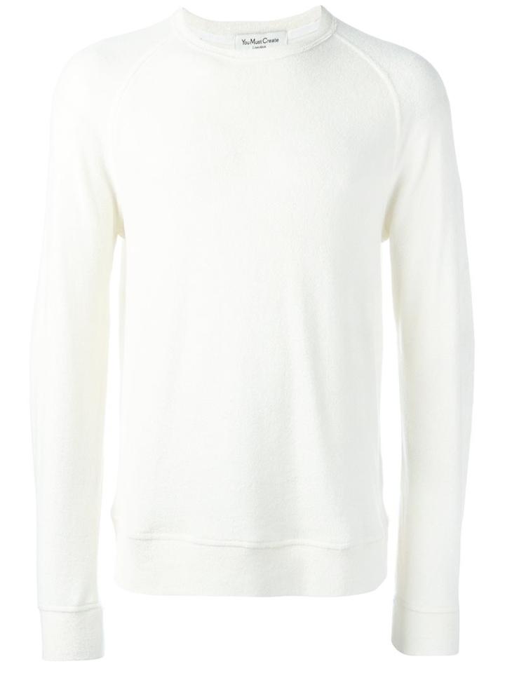 Ymc Crew Neck Pullover, Men's, Size: Medium, White, Polyamide/viscose/wool