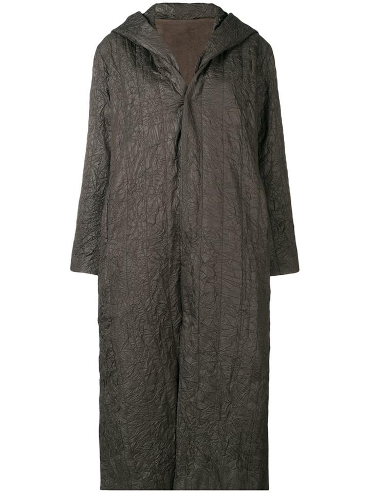 Plantation Hooded Crinkled Coat - Green