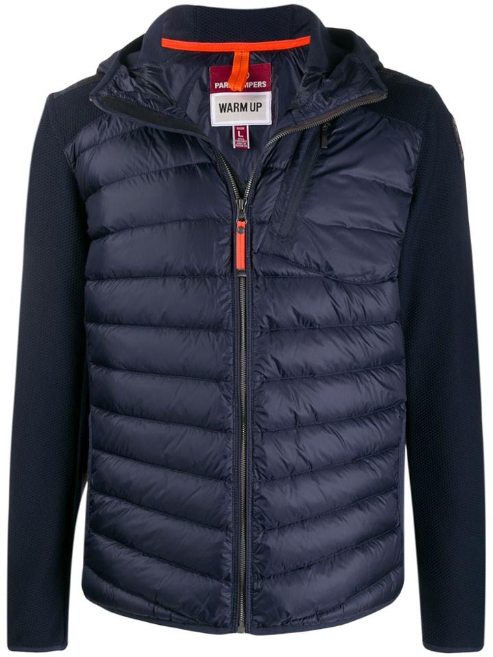 Parajumpers Jersey-panelled Puffer Jacket - Blue
