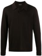 Roberto Collina Long Sleeves Polo Shirt - Brown