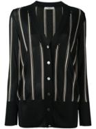 Lanvin Striped Knitted Cardigan - Black