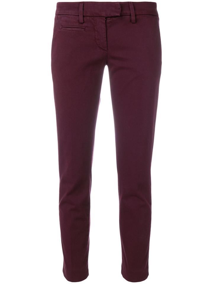 Dondup Cropped Slim-fit Trousers - Red