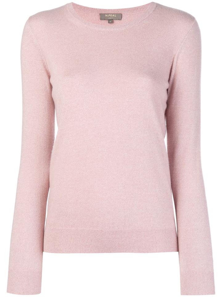 N.peal Round Neck Knitted Sweater - Pink & Purple