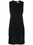 Victoria Victoria Beckham Pleated Hem Shift Dress - Black