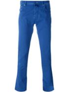 Jacob Cohen Slim Fit Trousers, Men's, Size: 34, Blue, Cotton/spandex/elastane