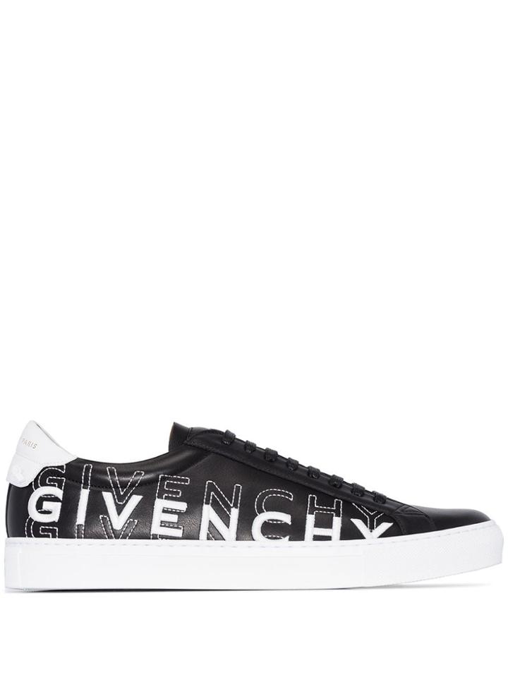 Givenchy Logo-embroidered Low-top Sneakers - Black