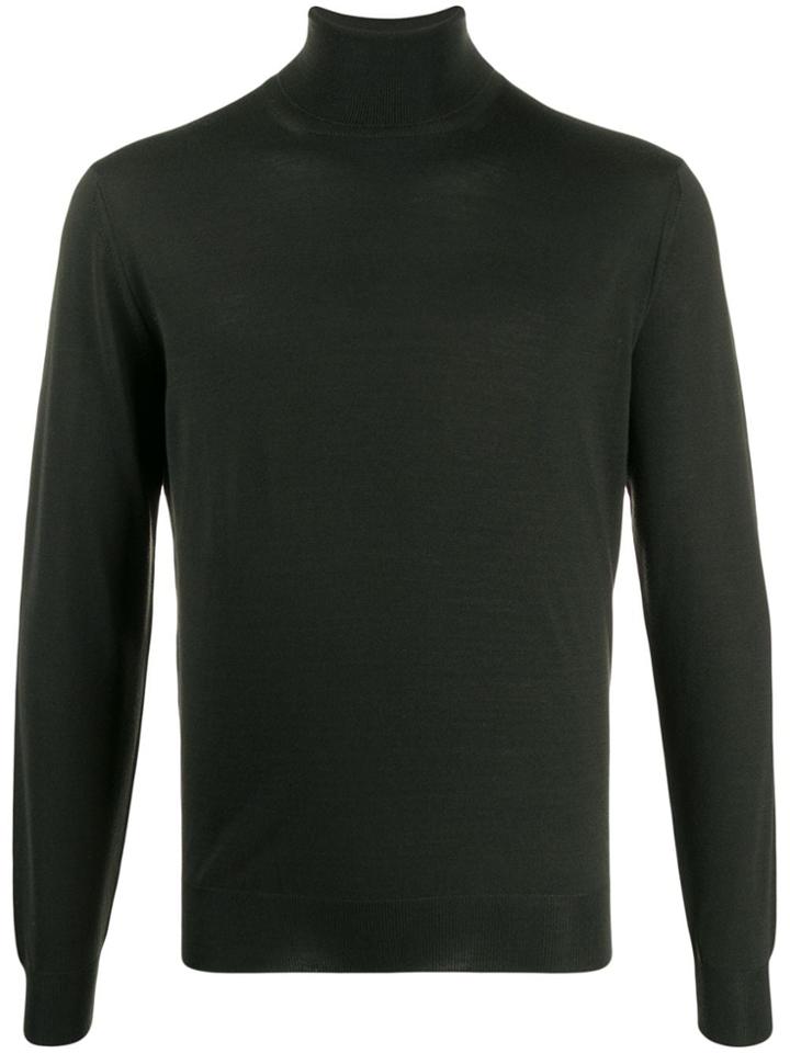 Dell'oglio Ribbed Knit Roll-neck Sweatshirt - Green