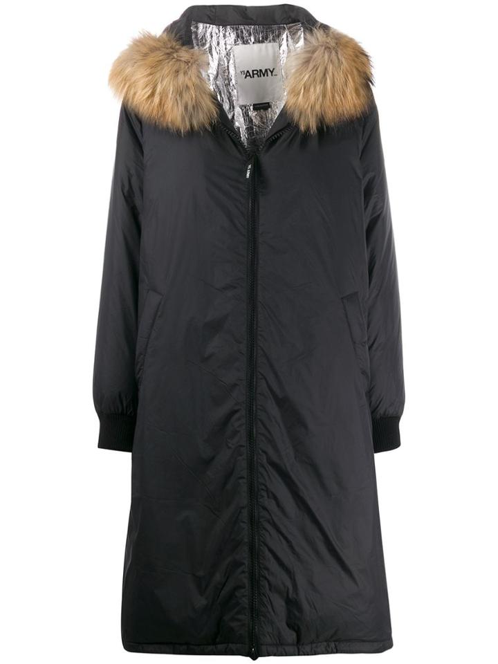 Yves Salomon Army Oversized Parka Coat - Black