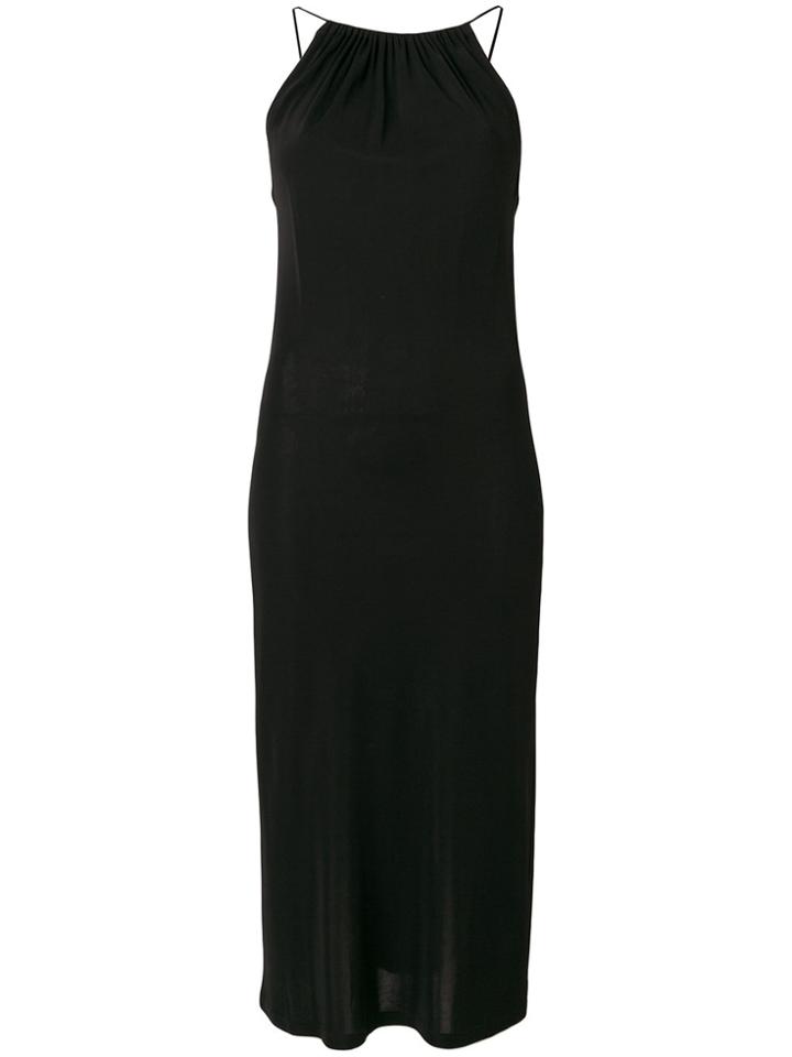 Versace Vintage Gathered Halter-neck Dress - Black