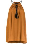Andrea Marques Drawstring Blouse - Brown