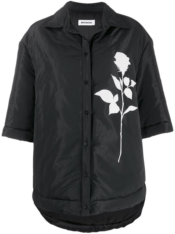 Brognano Boxy Fit Rose Print Jacket - Black
