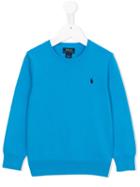 Ralph Lauren Kids Embroidered Logo Jumper, Boy's, Size: 6 Yrs, Blue