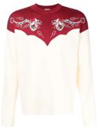 Kenzo Dragon Embroidered Colour-block Sweater - Nude & Neutrals