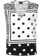 Liu Jo Polka Dot Graphic Top - White