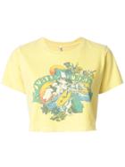 R13 Cropped Graphic Print T-shirt - Yellow