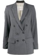 Tela Raffaella Double-breasted Jacket - Grey
