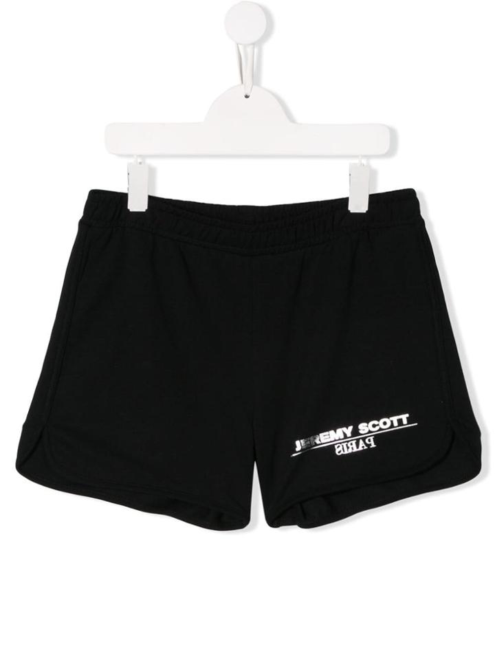 Jeremy Scott Junior Teen Logo Print Shorts - Black