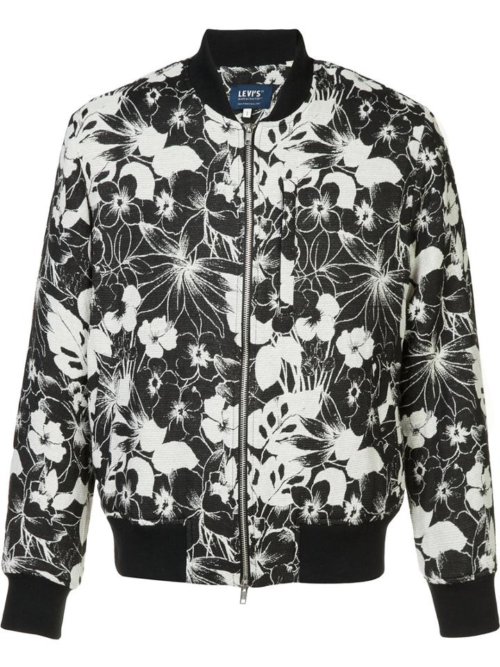 Levi's: Made & Crafted Floral Print Bomber Jacket, Men's, Size: 2, Black, Cotton/polyester/acrylic