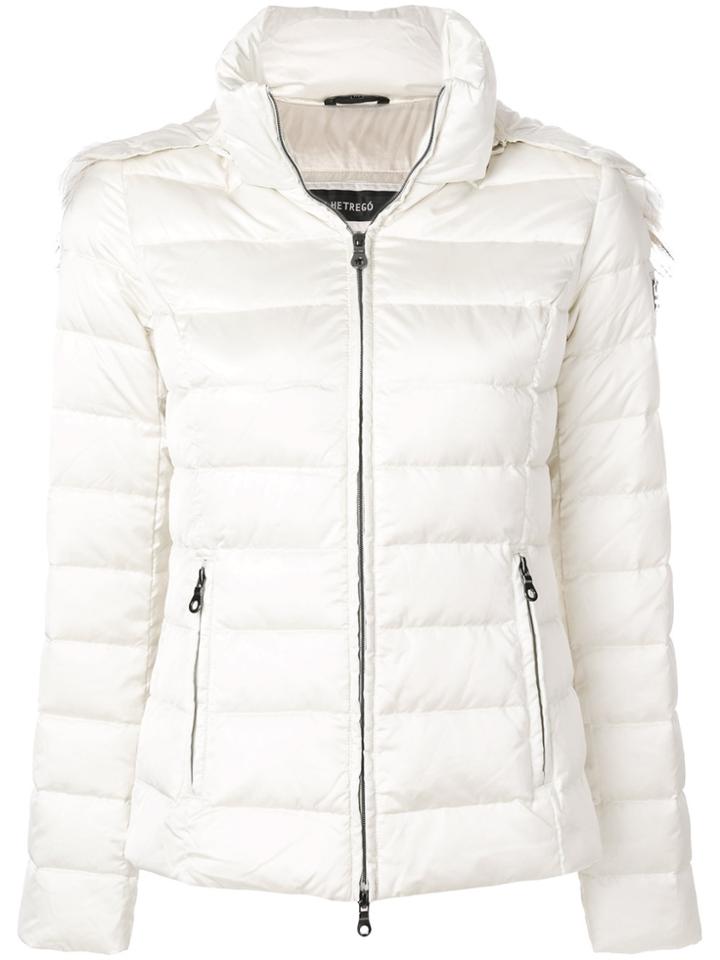 Hetregò Fur Trim Puffer Jacket - Nude & Neutrals