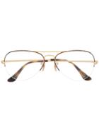 Ray-ban Oval Frame Glasses - Gold