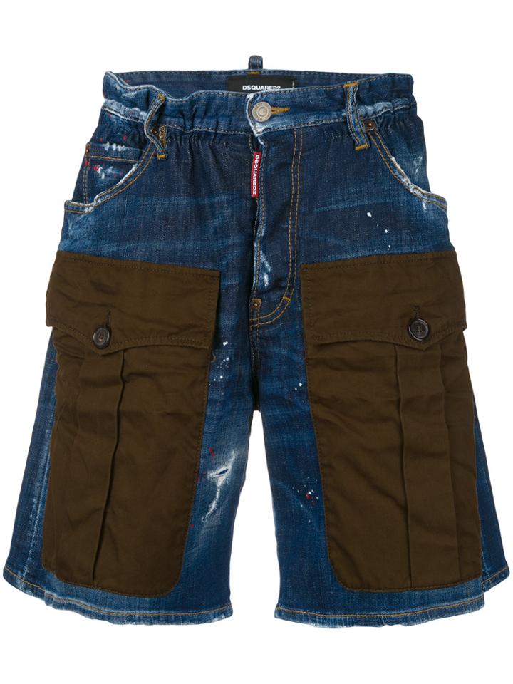 Dsquared2 Denim Cargo Shorts - Blue