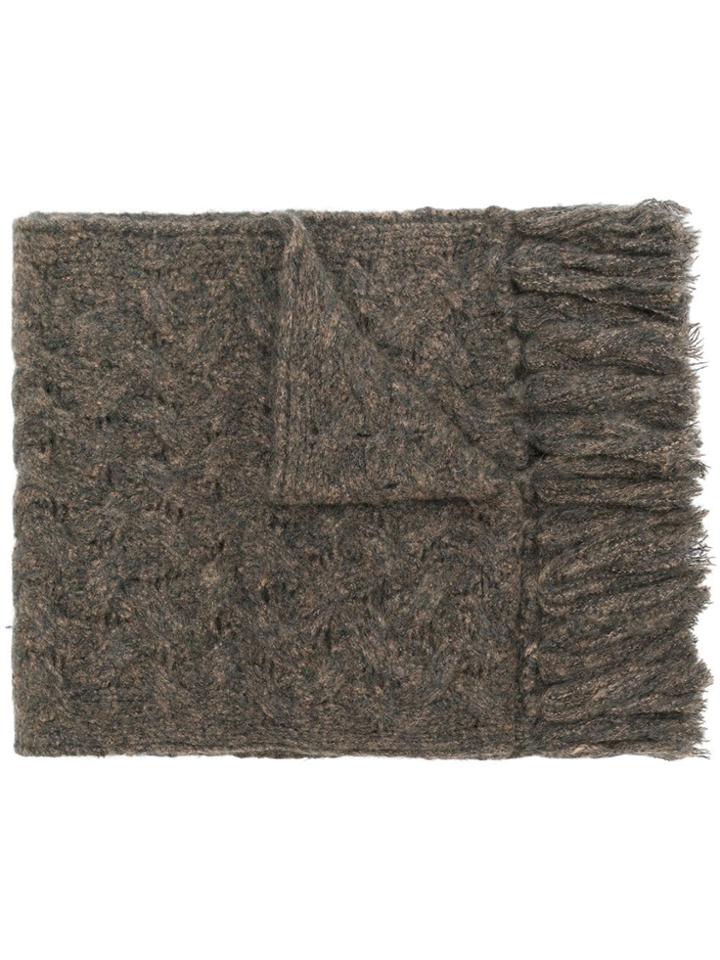Lardini Cable-knit Scarf - Green