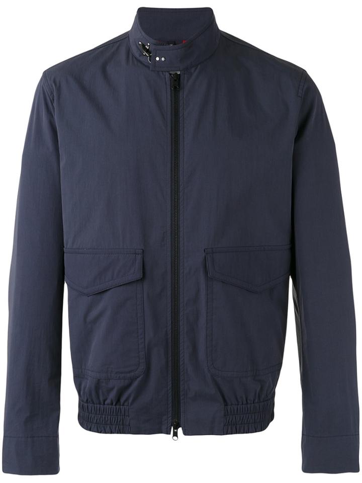 Fay Roll Neck Bomber Jacket - Blue