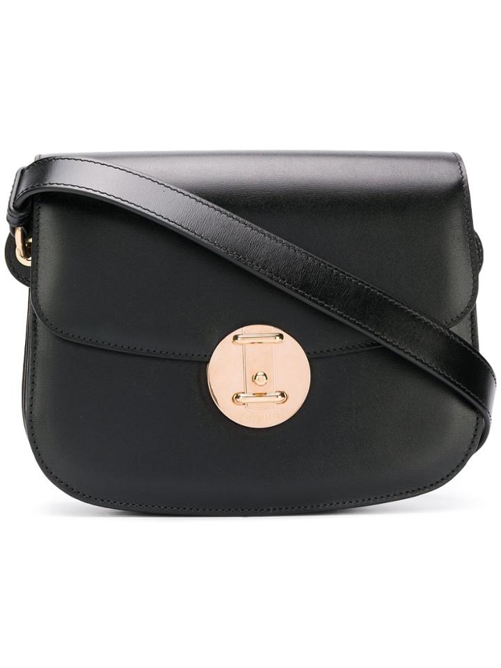 Calvin Klein 205w39nyc Small Round Lock Shoulder Bag - Black