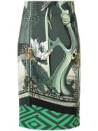 Versace Collection Multi-pattern Skirt - Green