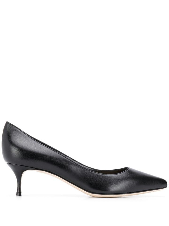 Sergio Rossi Pointed Leather Pumps - Black