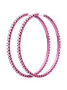 Area Pink Dorinda Crystal Hoop Earrings - Pink & Purple