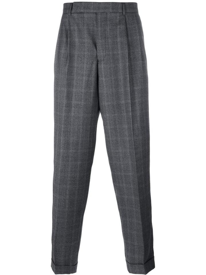 Paul Smith Plaid Tailored Trousers, Men's, Size: 34, Grey, Merino