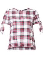 Jenni Kayne Plaid Tie-sleeve Blouse - Red