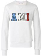 Ami Alexandre Mattiussi Sweatshirt Patched Ami Letters - Grey