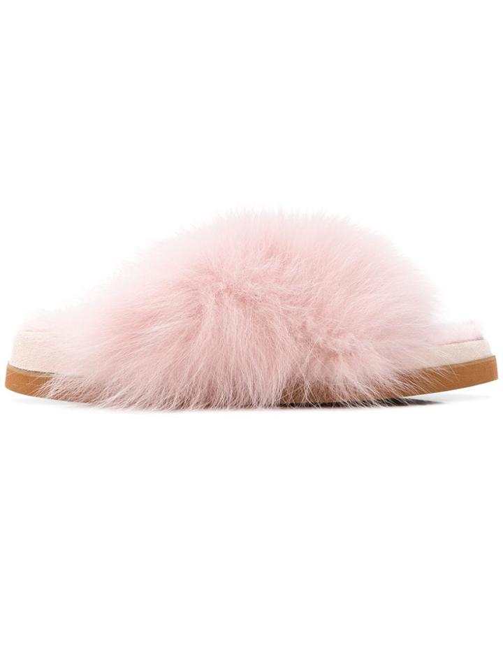 Mr & Mrs Italy Furry Slides - Pink & Purple