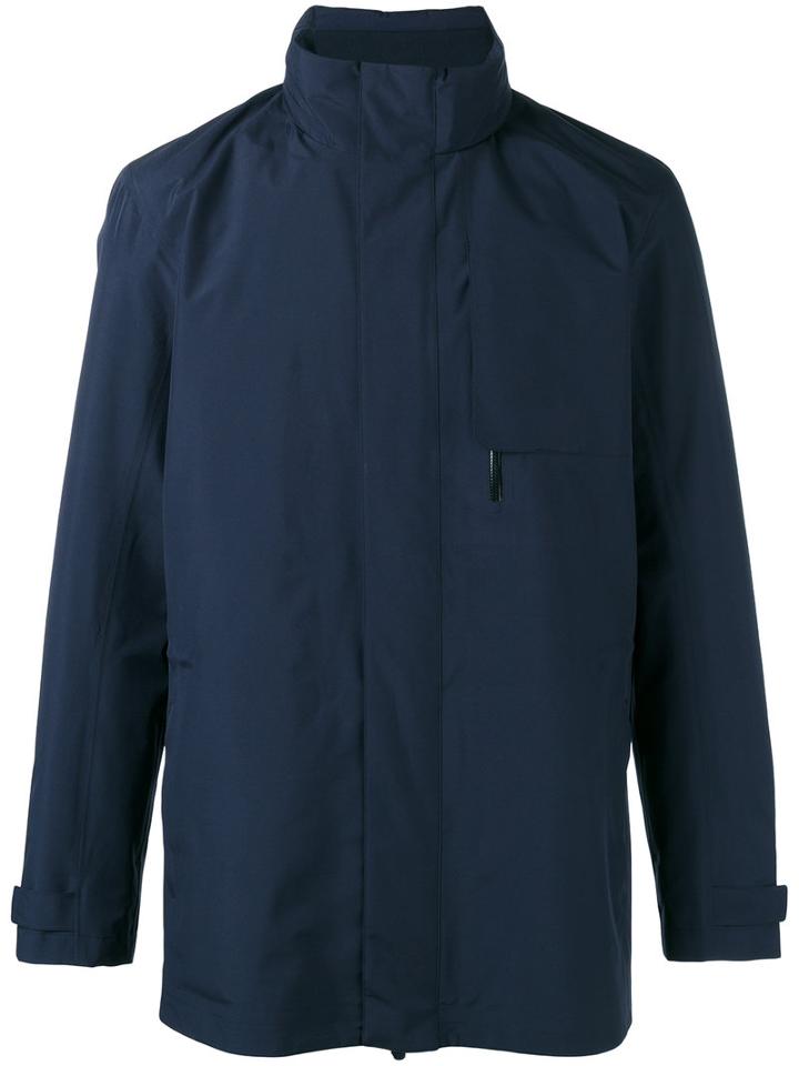 Z Zegna - High Neck Jacket - Men - Polyester - Xl, Blue, Polyester