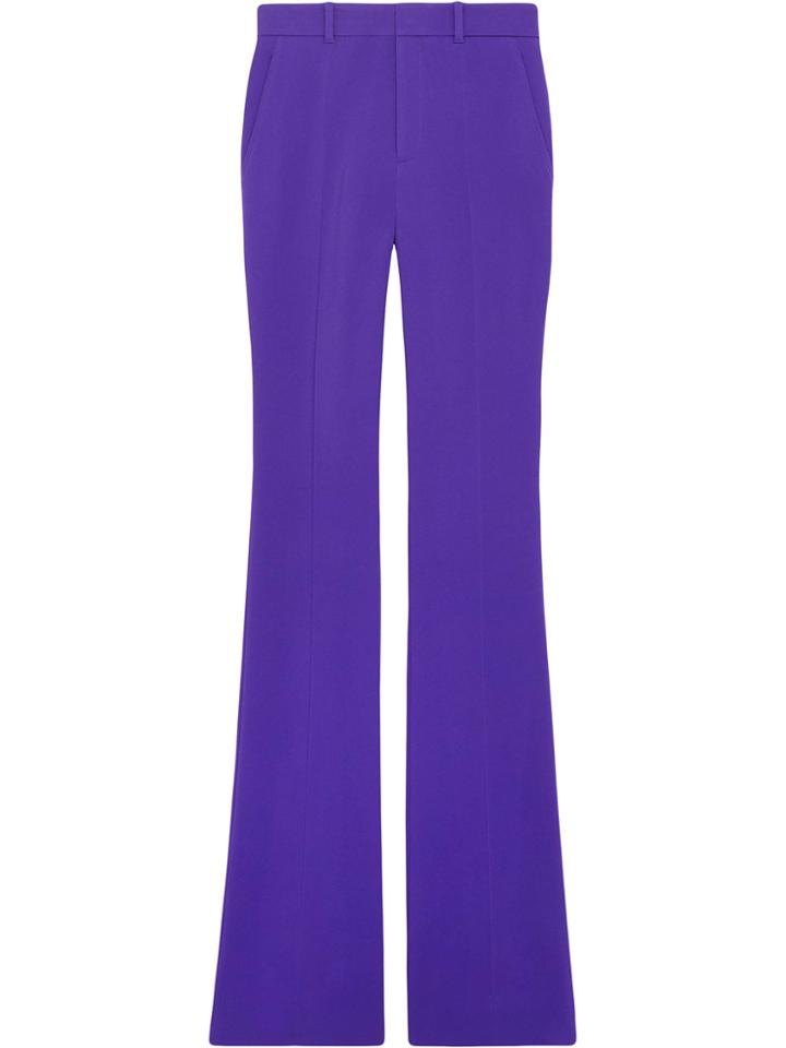 Gucci Stretch Viscose Skinny Flare Trousers - Pink & Purple