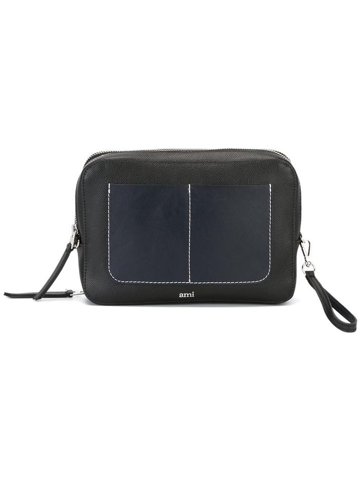 Ami Alexandre Mattiussi - Baise-en-ville Travel Pouch - Men - Leather - One Size, Black, Leather