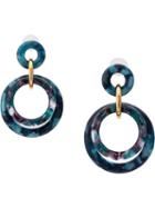 Lele Sadoughi Golden Double Ring Earrings - Blue