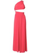 Pinko One Shoulder Cutout Gown - Pink & Purple